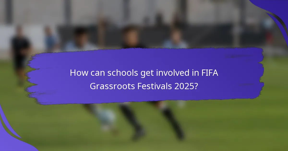 How can schools get involved in FIFA Grassroots Festivals 2025?