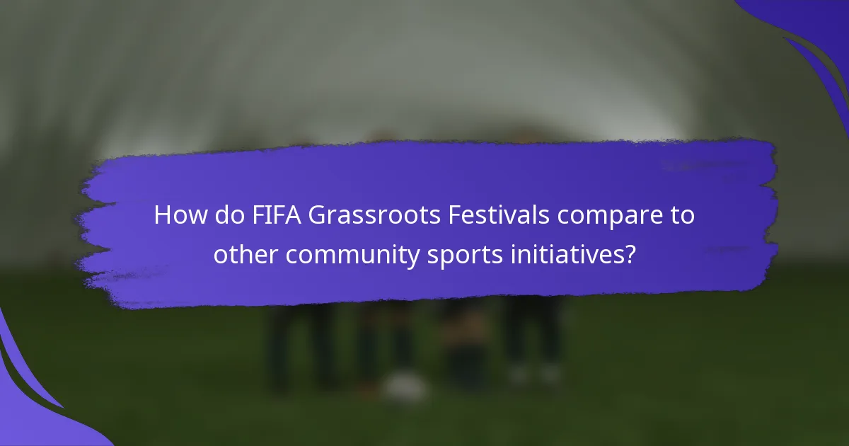 How do FIFA Grassroots Festivals compare to other community sports initiatives?