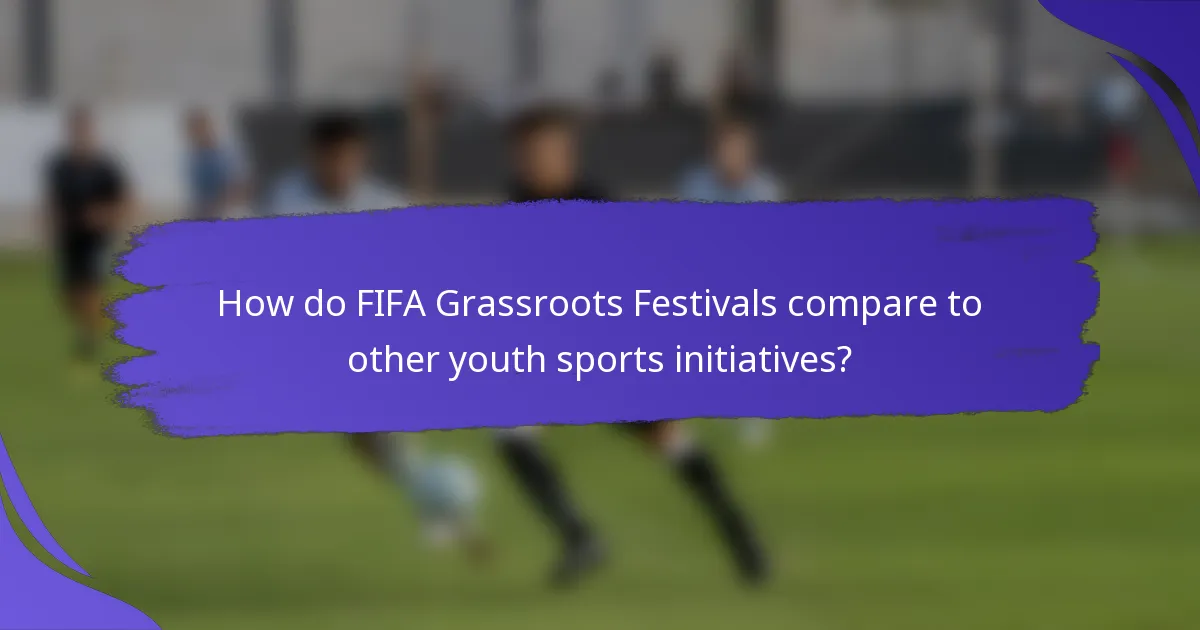 How do FIFA Grassroots Festivals compare to other youth sports initiatives?