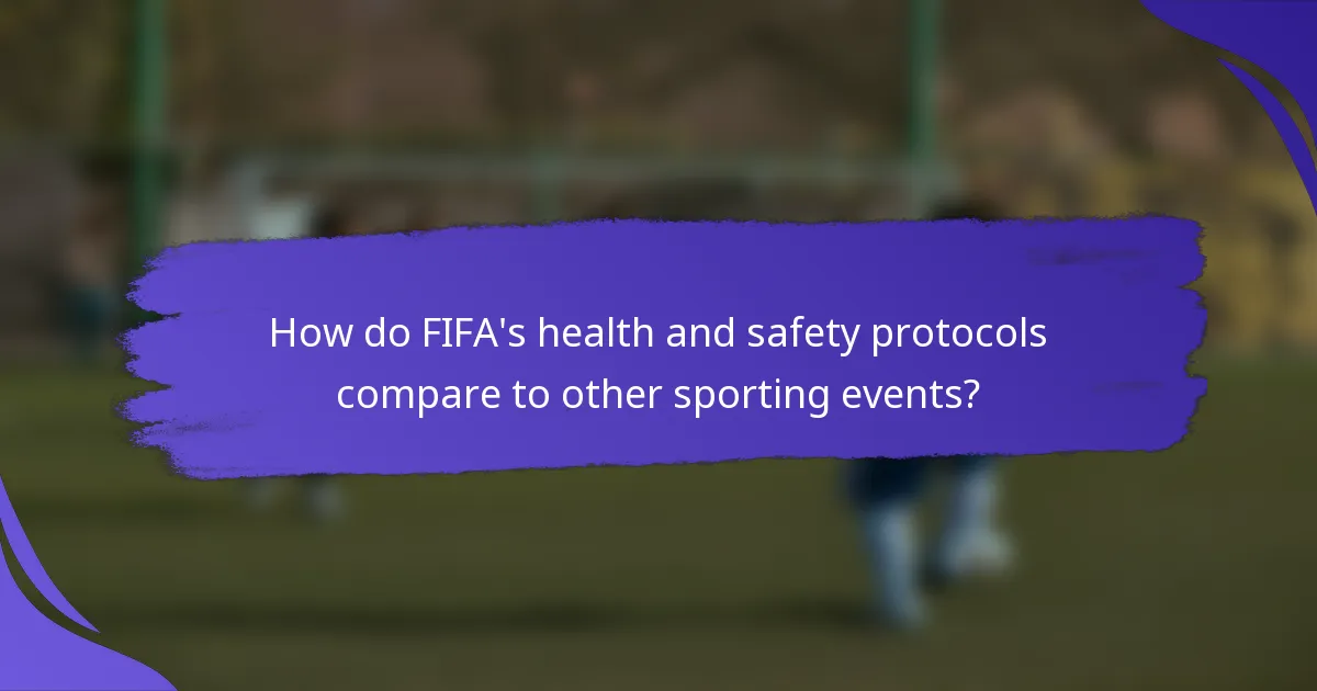 How do FIFA's health and safety protocols compare to other sporting events?