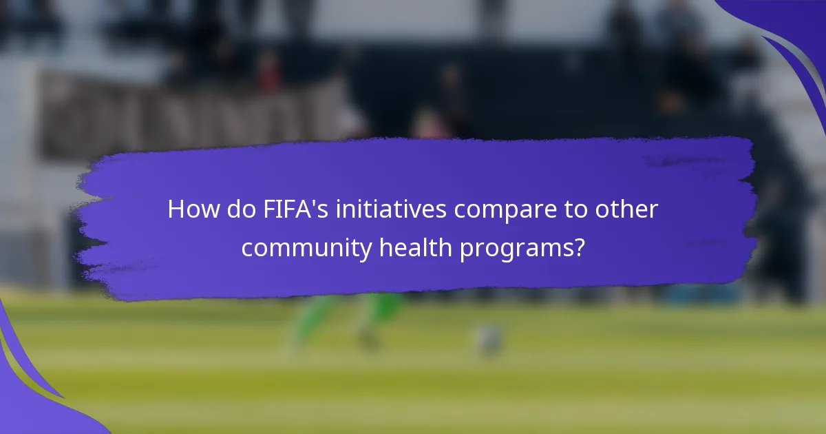 How do FIFA's initiatives compare to other community health programs?