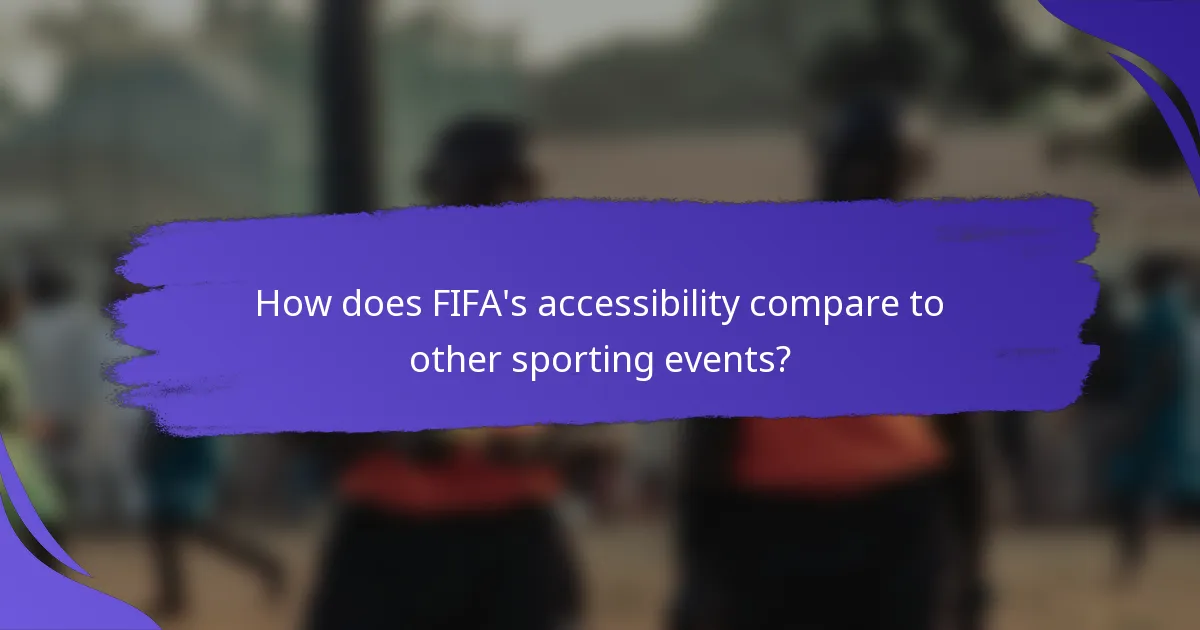 How does FIFA's accessibility compare to other sporting events?