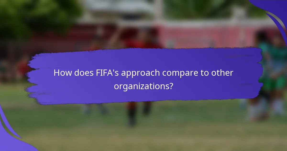 How does FIFA's approach compare to other organizations?
