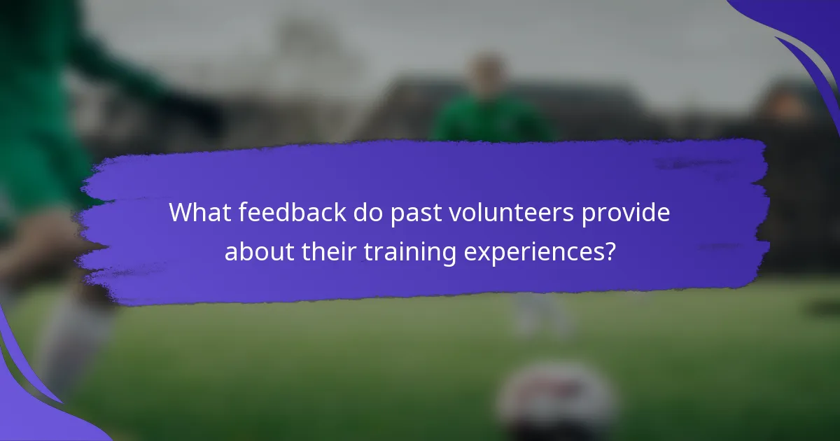 What feedback do past volunteers provide about their training experiences?