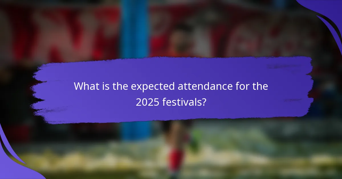 What is the expected attendance for the 2025 festivals?