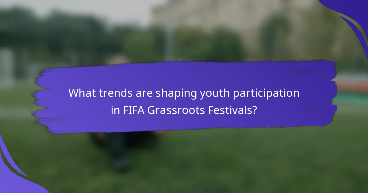 What trends are shaping youth participation in FIFA Grassroots Festivals?