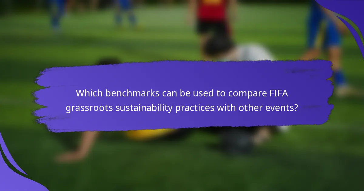 Which benchmarks can be used to compare FIFA grassroots sustainability practices with other events?