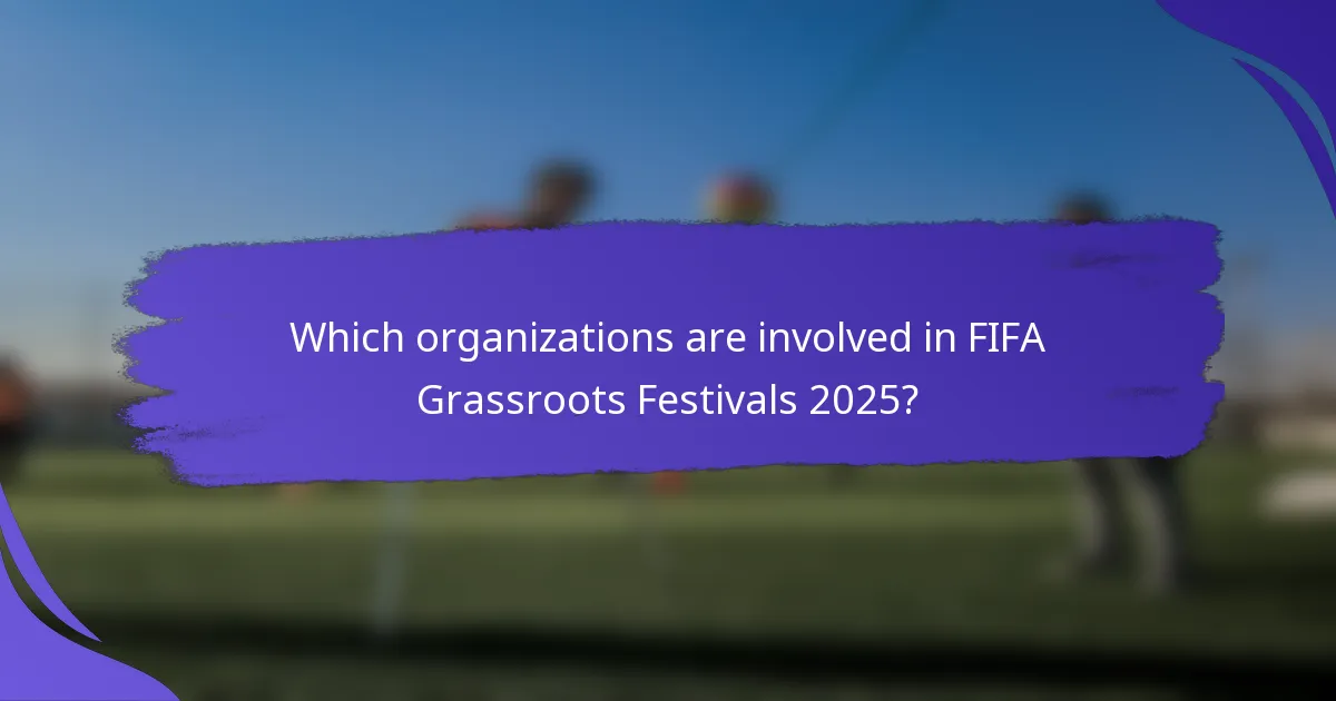 Which organizations are involved in FIFA Grassroots Festivals 2025?